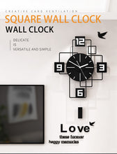 Load image into Gallery viewer, Square Acrylic Large Pendulum Decorative Modern Wall Clock with stickers
