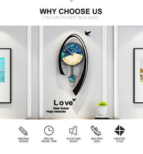 Load image into Gallery viewer, Multicolor Arc Shape Swingable Large Wall Clock with Pendulum
