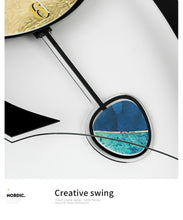 Load image into Gallery viewer, Multicolor Arc Shape Swingable Large Wall Clock with Pendulum
