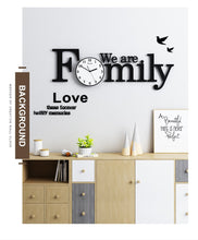 Load image into Gallery viewer, We Are Family Black Modern Round Clock

