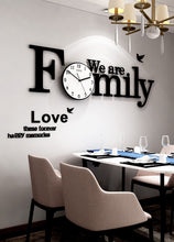 Load image into Gallery viewer, We Are Family Black Modern Round Clock
