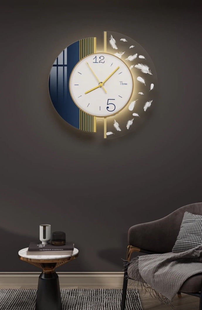 Translucent Silent Decorative Clock with Led Light