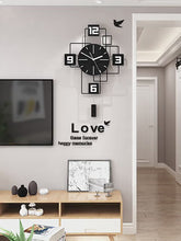 Load and play video in Gallery viewer, Square Acrylic Large Pendulum Decorative Modern Wall Clock with stickers
