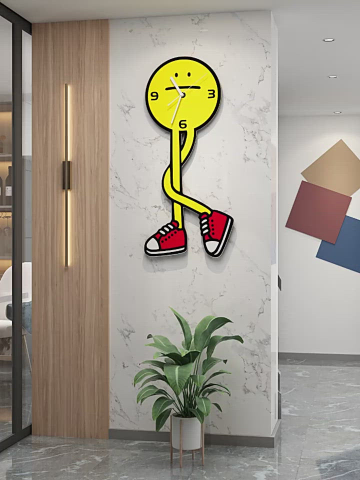 Long-legged Yellow Man Large Wall Clock