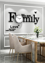 Load image into Gallery viewer, We Are Family Black Modern Round Clock
