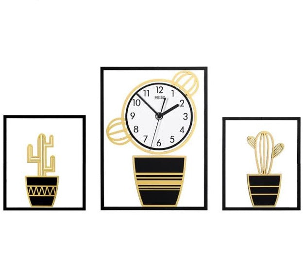 Acrylic Wall Clock Cactus Sets