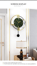 Load image into Gallery viewer, Marbling Acrylic Decorative Pendulum swingable Wall Clock
