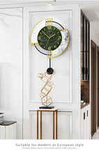 Load image into Gallery viewer, Marbling Acrylic Decorative Pendulum swingable Wall Clock
