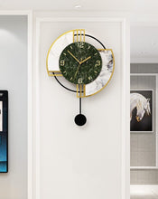 Load image into Gallery viewer, Marbling Acrylic Decorative Pendulum swingable Wall Clock
