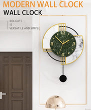 Load image into Gallery viewer, Marbling Acrylic Decorative Pendulum swingable Wall Clock
